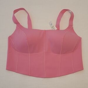 OFFLINE By Aerie Real Me Hold Up! Corset Sports Bra in Pink XL